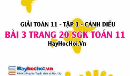 Giải bài 3 trang 20 Toán 11 tập 1 SGK Cánh Diều